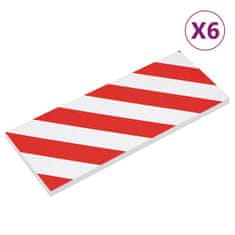 Vidaxl Stenska zaščita 6 kosov rdeča in bela 50x20x2 cm EVA pena