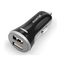 Aligator Avtomobilski napajalnik Aligator 2xUSB, pametni IC, 3, 4A - črn