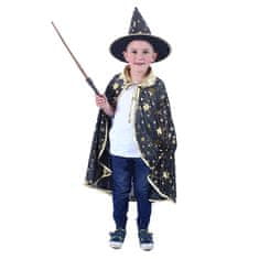 Rappa Otroški črni plašč s klobukom čarovnice/Halloween