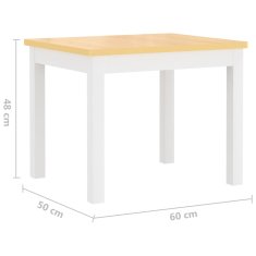 Greatstore 3-delni komplet otroške mize in stolov bel in bež MDF