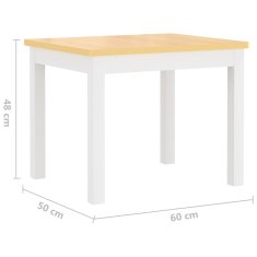 Vidaxl 3-delni komplet otroške mize in stolov bel in bež MDF
