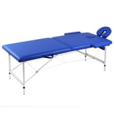 Vidaxl Zložljiva masažna miza 2-conska aluminijast okvir modra