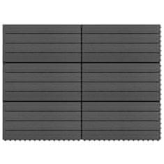 Vidaxl Talne plošče 6 kosov WPC 60x30 cm 1,08 m² črne