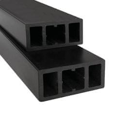 Vidaxl Tram za talne plošče 6 kosov črni 170x8,5x4,5 cm WPC