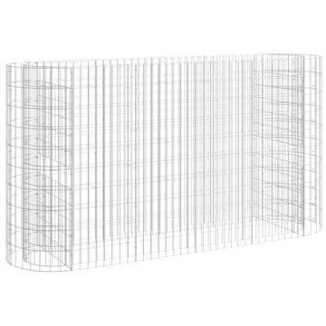 Vidaxl Visoka greda gabion pocinkano železo 190x50x100 cm