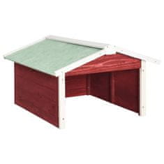 Vidaxl Garaža za robotsko kosilnico 72x87x50 cm rdeča in bela lesena