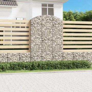 Vidaxl vidaXL Obokasta gabionska košara 150x30x220/240 cm pocinkano železo