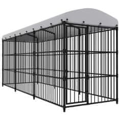 Vidaxl Zunanji pasji boks s streho 450x150x210 cm