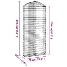 Vidaxl Obokana gabonska košara 100x30x220/240 cm pocinkano železo
