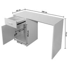 Vidaxl Miza s Predalom in Omarico Bela 100x40x73 cm