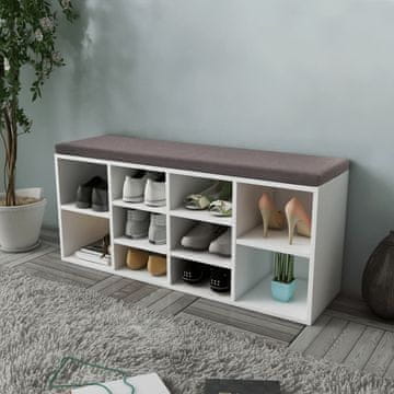 Vidaxl vidaXL Klop s stojalom za čevlje, 10 predelkov, bela