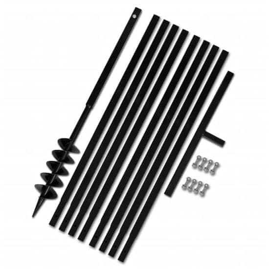 Vidaxl Jeklen spiralni vrtalni sveder za zemljo z ročajem 100 mm z 9 m pod.