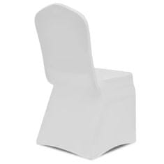 Vidaxl Prevleka za stol raztegljiva bela 12 kosov
