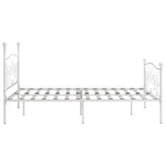 Vidaxl Posteljni okvir z letvenim dnom bel kovinski 180x200 cm