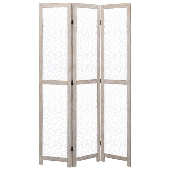 Greatstore Paravan 3-delni bel 105x165 cm trden les