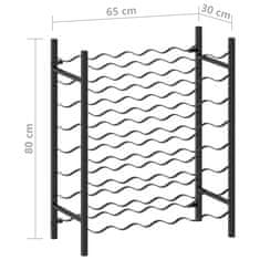 shumee Stojalo za vino za 48 steklenic črno iz kovine