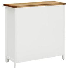 Vidaxl Omarica za vino 80x32x80 cm trdna hrastovina