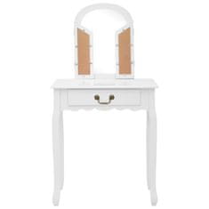 Vidaxl Mizica za ličenje s stolčkom bela 65x36x128cm pavlovnija in MDF