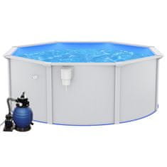 Greatstore Črpalni bazen s peščenim filtrom, 360x120 cm