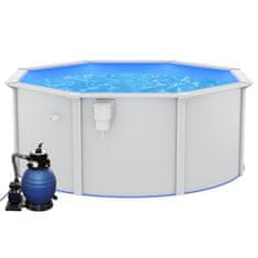 Greatstore Črpalni bazen s peščenim filtrom, 300x120 cm