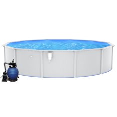 Greatstore Črpalni bazen s peščenim filtrom, 550x120 cm