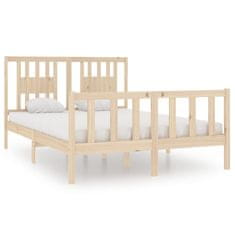 Vidaxl Posteljni okvir iz trdnega lesa 135x190 cm 4FT6