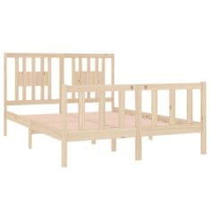 Vidaxl Posteljni okvir iz trdnega lesa 135x190 cm 4FT6