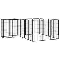 Vidaxl Pasja ograda z 18 paneli črna 50x100 cm prašno barvano jeklo