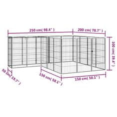 Vidaxl Pasja ograda z 18 paneli črna 50x100 cm prašno barvano jeklo