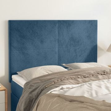 Vidaxl vidaXL Vzglavja postelje, komplet 4 kosov, temno modra, 72x5x78/88 cm, žamet