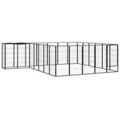 Vidaxl Pasja ograda s 26 paneli črna 50x100 cm prašno barvano jeklo