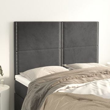 Vidaxl vidaXL Vzglavja za posteljo, 4 kosi, temno siva, 72x5x78/88 cm, žamet