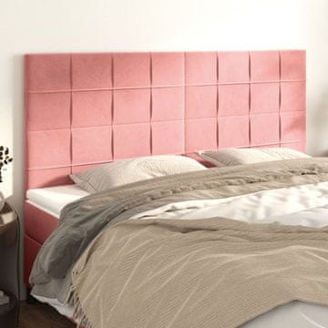Vidaxl vidaXL Vzglavja za posteljo, 4 kosi, roza, 100x5x78/88 cm, žamet