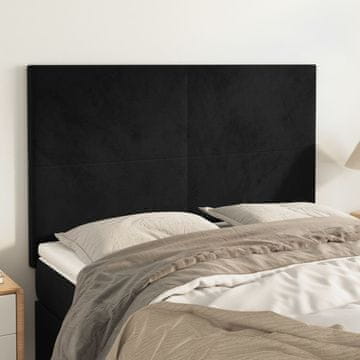Vidaxl vidaXL Vzglavja za posteljo, 4 kosi, črna, 72x5x78/88 cm, žamet