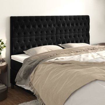 Vidaxl vidaXL Vzglavja za posteljo, 4 kosi, črna, 100x7x78/88 cm, žamet