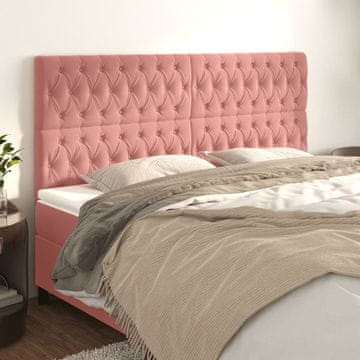 Vidaxl vidaXL Vzglavja za posteljo, 4 kosi, roza, 100x7x78/88 cm, žamet
