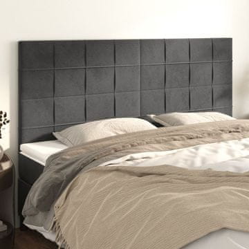 Vidaxl vidaXL Vzglavja za posteljo, 4 kosi, temno siva, 80x5x78/88 cm, žamet
