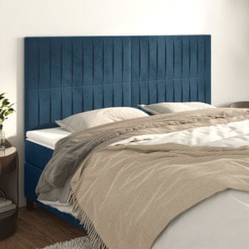Vidaxl vidaXL Vzglavja za posteljo, komplet 4 kosov, temno modra, 80x5x78/88 cm žamet