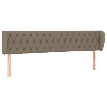 Vidaxl Vzglavje z ušesi taupe 203x23x78/88 cm blago