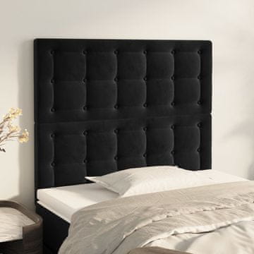 Vidaxl vidaXL Vzglavja za posteljo, 2 kosa, črna, 100x5x78/88 cm, žamet
