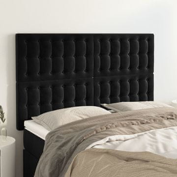 Vidaxl vidaXL Vzglavja za posteljo, 4 kosi, črna, 72x5x78/88 cm, žamet
