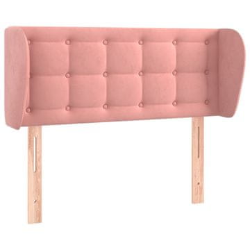 Vidaxl Vzglavje z ušesi roza 93x23x78/88 cm žamet