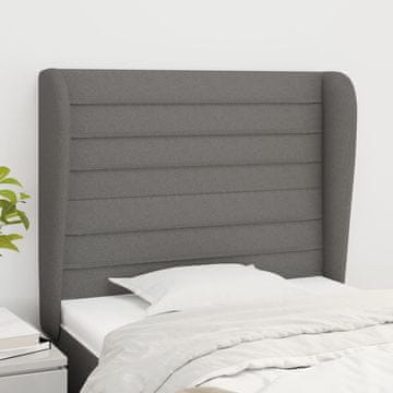 Vidaxl vidaXL Vzglavnik s krilci temno siv 93x23x118/128 cm blago