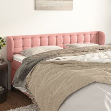 Vidaxl vidaXL Vzglavnik s krilci roza 203x23x78/88 cm žamet