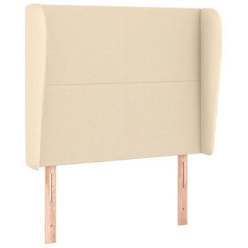 Vidaxl Vzglavje z ušesi krem 93x23x118/128 cm blago