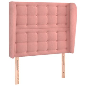 Vidaxl Vzglavje z ušesi roza 103x23x118/128 cm žamet