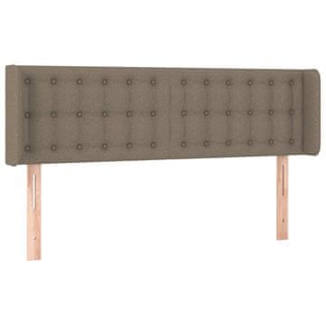Vidaxl Vzglavje z ušesi taupe 147x16x78/88 cm blago
