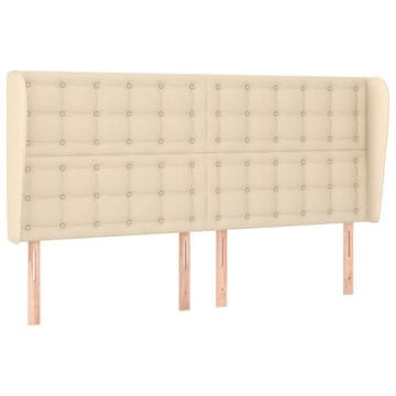 Vidaxl Vzglavje z ušesi krem 163x23x118/128 cm blago