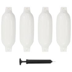Vidaxl Odbijač za čoln 4 kosi bela 41x11,5 cm PVC