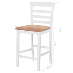 Vidaxl Barska miza in stoli 3-delni komplet trden les rjava in bela